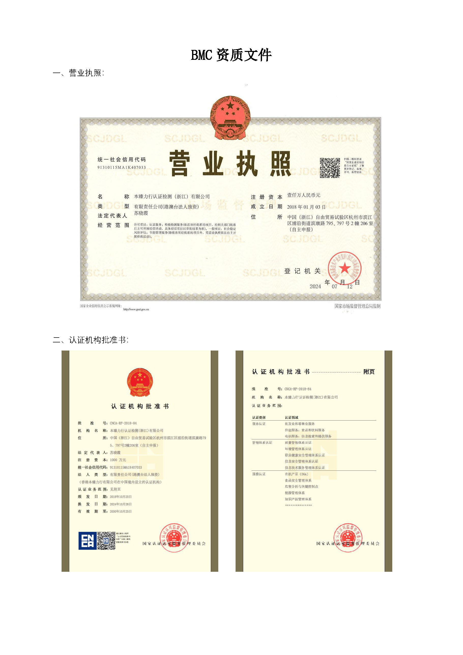 机构资质证书
